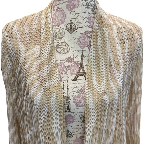 NWT Chico’s Travelers Collection Wheatmesh Cardigan Jacket Sonora Sand Sz 0 (XS) - Picture 6 of 10